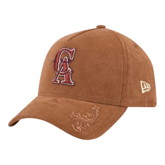 New Era Anaheim Angels 9FORTY A-Frame Snapback Hat Ornamental Corduroy - OSFM - Picture 3 of 7